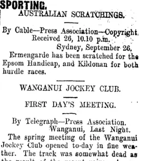 SPORTING. (Taranaki Daily News 27-9-1912)