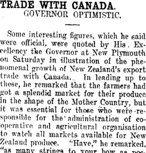 TRADE WITH CANADA. (Taranaki Daily News 7-10-1912)