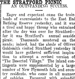 THE STRATFORD PICNIC. (Taranaki Daily News 31-1-1913)