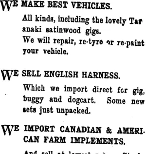 Page 8 Advertisements Column 3 (Taranaki Daily News 31-1-1913)