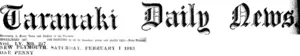 Masthead (Taranaki Daily News 1-2-1913)