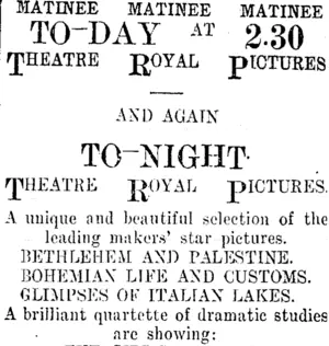 Page 1 Advertisements Column 4 (Taranaki Daily News 1-2-1913)