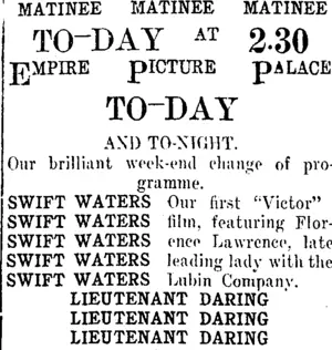 Page 1 Advertisements Column 3 (Taranaki Daily News 1-2-1913)