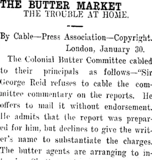 THE BUTTER MARKET. (Taranaki Daily News 1-2-1913)