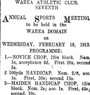 Page 2 Advertisements Column 3 (Taranaki Daily News 1-2-1913)