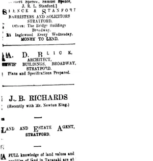 Page 3 Advertisements Column 1 (Taranaki Daily News 3-2-1913)
