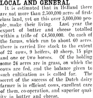 LOCAL AND GENERAL. (Taranaki Daily News 3-2-1913)