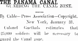 THE PANAMA CANAL. (Taranaki Daily News 3-2-1913)