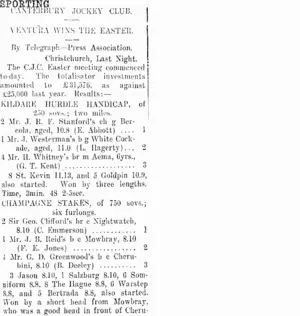 SPORTING. (Taranaki Daily News 25-3-1913)
