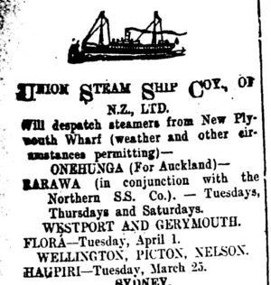 Page 2 Advertisements Column 1 (Taranaki Daily News 20-3-1913)