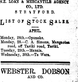 Page 8 Advertisements Column 5 (Taranaki Daily News 28-4-1913)
