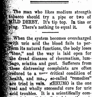 Page 4 Advertisements Column 1 (Taranaki Daily News 5-5-1913)