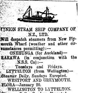 Page 2 Advertisements Column 1 (Taranaki Daily News 14-1-1914)