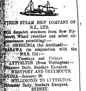 Page 2 Advertisements Column 1 (Taranaki Daily News 15-1-1914)