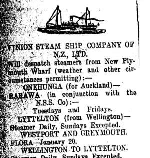 Page 2 Advertisements Column 1 (Taranaki Daily News 16-1-1914)