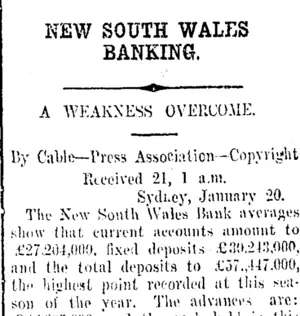 NEW SOUTH WALES BANKING. (Taranaki Daily News 21-1-1914)