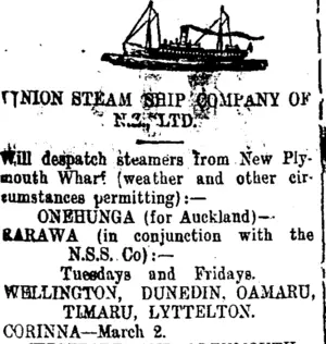 Page 2 Advertisements Column 1 (Taranaki Daily News 19-2-1914)