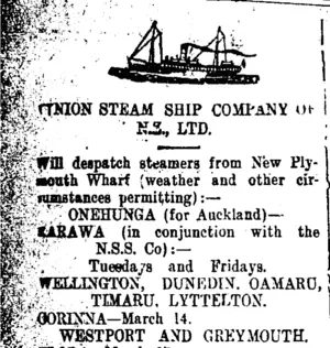 Page 2 Advertisements Column 1 (Taranaki Daily News 7-3-1914)