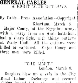 GENERAL CABLES. (Taranaki Daily News 10-3-1914)
