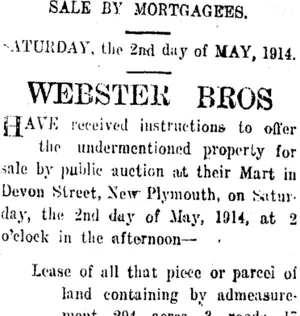 Page 8 Advertisements Column 4 (Taranaki Daily News 18-4-1914)