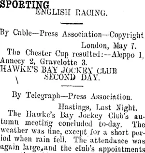 SPORTING. (Taranaki Daily News 8-5-1914)