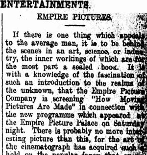 ENTERTAINMENTS. (Taranaki Daily News 15-6-1914)