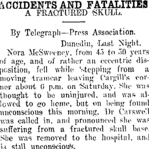 ACCIDENTS AND FATALITIES (Taranaki Daily News 15-6-1914)