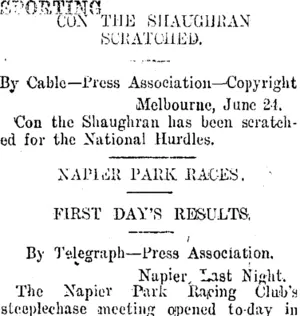 SPORTING. (Taranaki Daily News 25-6-1914)