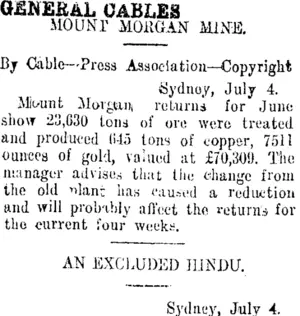 GENERAL CABLES. (Taranaki Daily News 6-7-1914)
