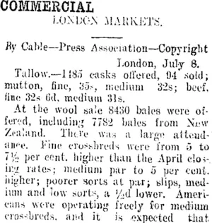 COMMERCIAL. (Taranaki Daily News 10-7-1914)