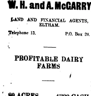 Page 1 Advertisements Column 1 (Taranaki Daily News 22-7-1914)