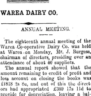 WAREA DAIRY CO. (Taranaki Daily News 6-8-1914)