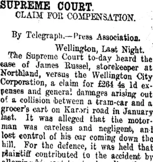 SUPREME COURT. (Taranaki Daily News 25-8-1914)