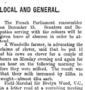 LOCAL AND GENERAL. (Taranaki Daily News 17-11-1914)