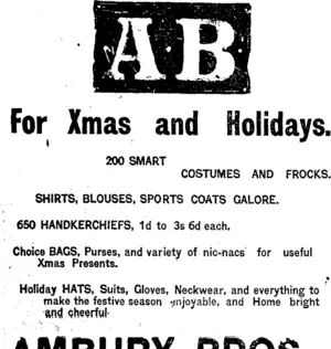 Page 6 Advertisements Column 1 (Taranaki Daily News 16-12-1914)