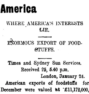 America (Taranaki Daily News 26-1-1915)