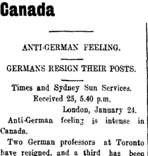 Canada (Taranaki Daily News 26-1-1915)