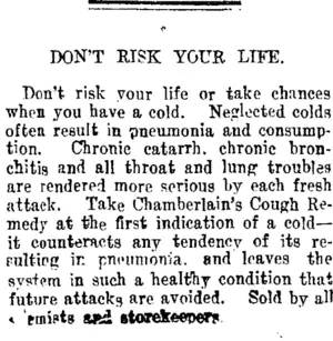 Page 7 Advertisements Column 3 (Taranaki Daily News 26-1-1915)