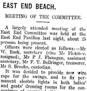 EAST END BEACH. (Taranaki Daily News 26-1-1915)