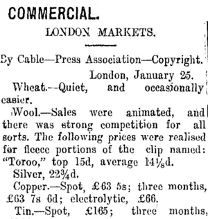 COMMERCIAL. (Taranaki Daily News 27-1-1915)