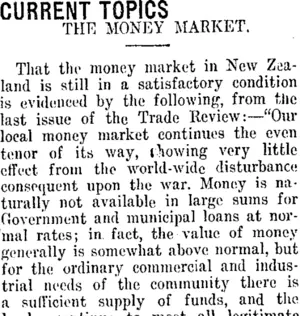CURRENT TOPICS. (Taranaki Daily News 22-1-1915)