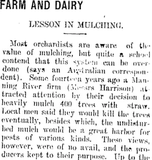 FARM AND DAIRY (Taranaki Daily News 22-3-1915)