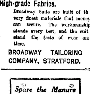 Page 2 Advertisements Column 3 (Taranaki Daily News 21-4-1915)
