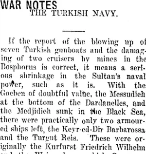 WAR NOTES. (Taranaki Daily News 23-4-1915)