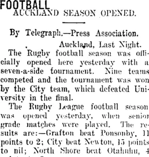 FOOTBALL. (Taranaki Daily News 10-5-1915)