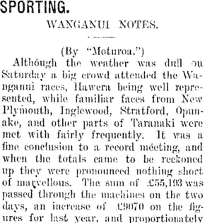 SPORTING. (Taranaki Daily News 26-5-1915)