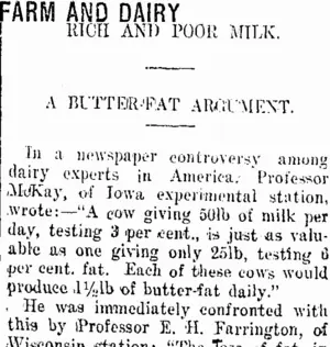 FARM AND DAIRY. (Taranaki Daily News 7-7-1915)