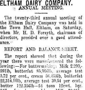 ELTHAM DAIRY COMPANY. (Taranaki Daily News 23-8-1915)