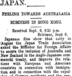 JAPAN. (Taranaki Daily News 7-9-1915)