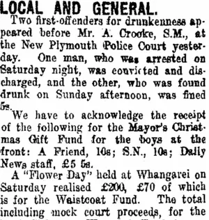 LOCAL AND GENERAL. (Taranaki Daily News 28-9-1915)